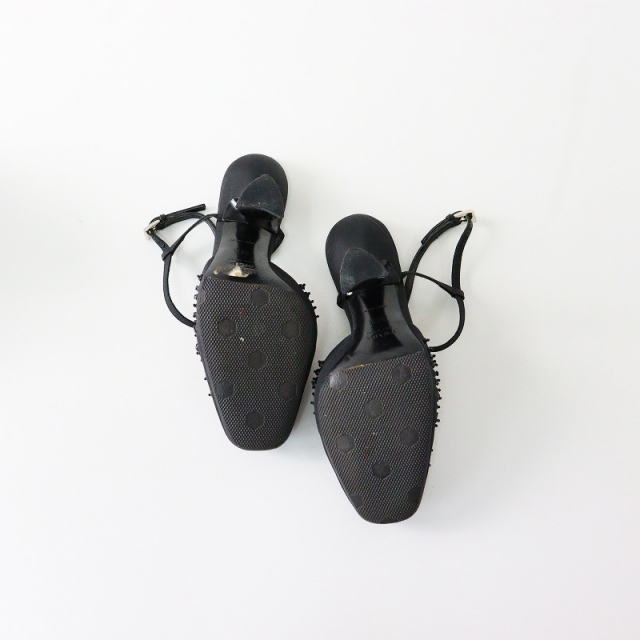 小さいサイズ イタリア製 プラダ PRADA ビジュー ヒール サンダル 34 1  