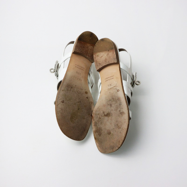 エルメス HERMES ケリー バックル ストラップサンダル 36.5/ホワイト  