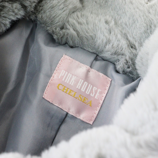 美品】PINK HOUSE ピンクハウス フェイクファー ノーカラー リボン