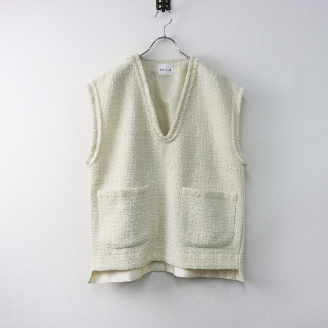 eLLa ポンチョ ベスト ジレ poodle poncho pullover