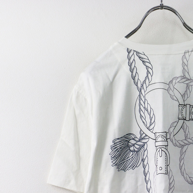 美品 国内 JPタグ 2020SS エルメス HERMES ロープ柄Tシャツワンピース  