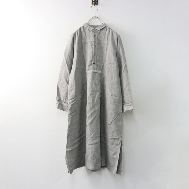 ネストローブ nest Robe 墨染めリネンシャツワンピース F/□ グレー 