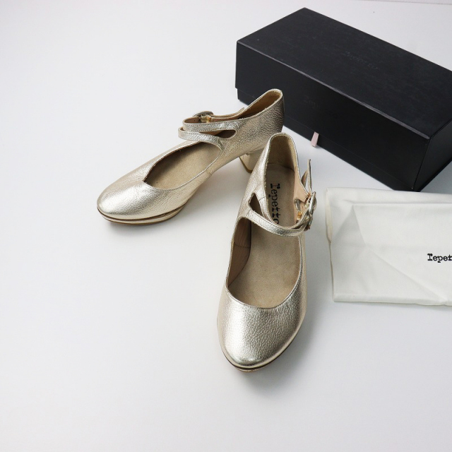 期間限定価格】保管品 レペット repetto メタリックレザー アンクル
