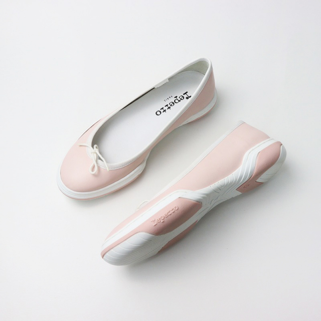 良品】Repetto☆リネンフラットシューズ バレエシューズ 37 ピンク 