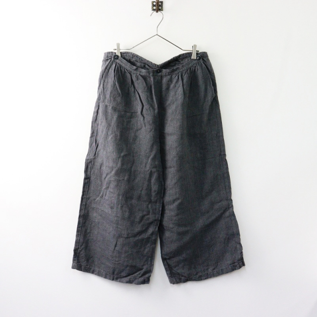 トゥジュー TOUJOURS フロントボタン リネン ワイドパンツ F 