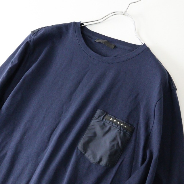 メンズ 2021年 プラダ PRADA SJN262 ラバーロゴ ナイロン切替 ロング  