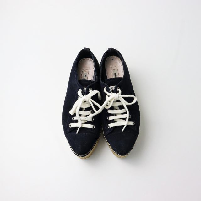 イタリア製 ミュウミュウ miumiu エスパドリーユ レースアップ