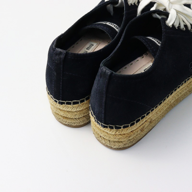 イタリア製 ミュウミュウ miumiu エスパドリーユ レースアップ