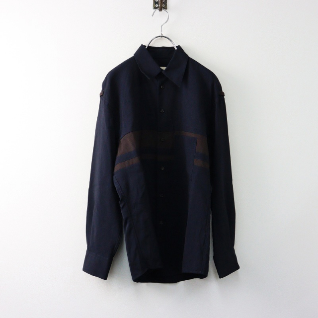 期間限定価格】美品 マルニ MARNI ウールトロピカルバイカラーシャツ