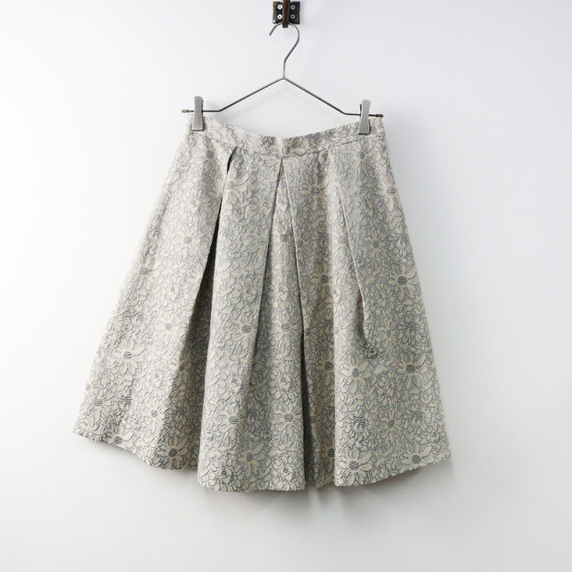 ロイスクレヨン Lois CRAYON フラワージャガードスカート M/グレー系  