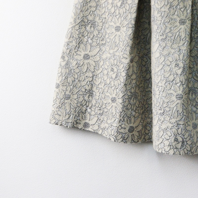 ロイスクレヨン Lois CRAYON フラワージャガードスカート M/グレー系  