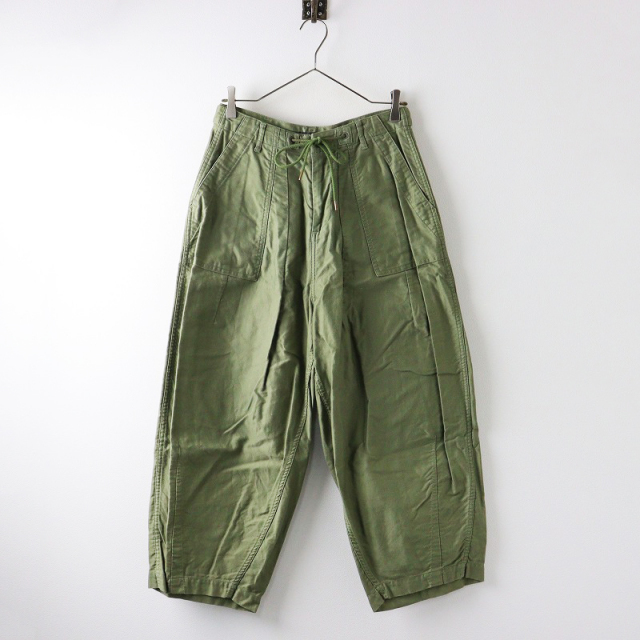 期間限定価格】ドゥロワー Drawer ワイドパンツ 34/カーキ コットン  