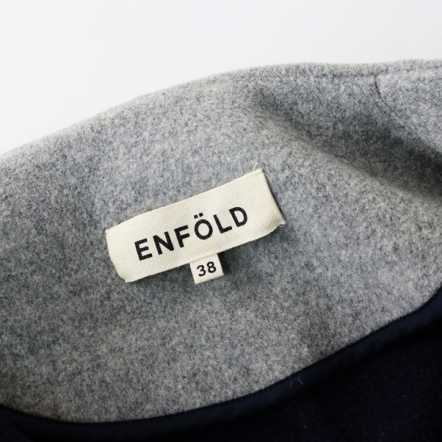 エンフォルド ENFOLD ソフトリバーウールコート 38/グレー ノーカラー