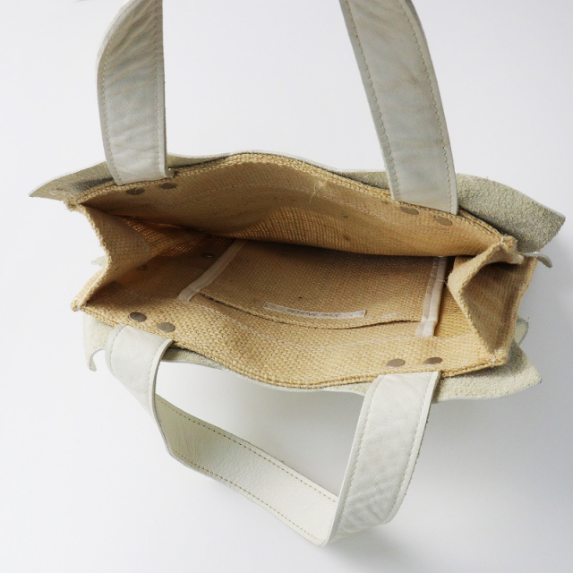 ジェーンマープル Jane Marple レザーリボン ジュート ボックスバッグ  