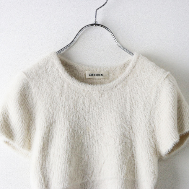 美品 2024FW ココディール COCODEAL ショートフェザー半袖ニット 2