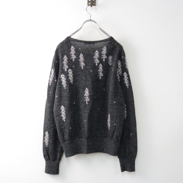 美品 ミナペルホネン mina perhonen snow candle アルパカ100% クルー 