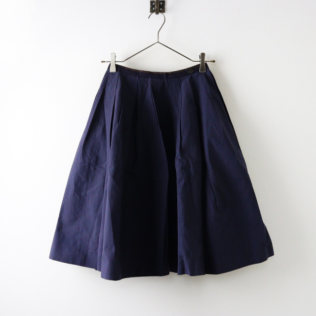フォクシーニューヨーク FOXEY タックフレアスカート 40 ダークネイビー FOXEY NEW YORK フォクシーニューヨーク サイズ40 ストレッチ