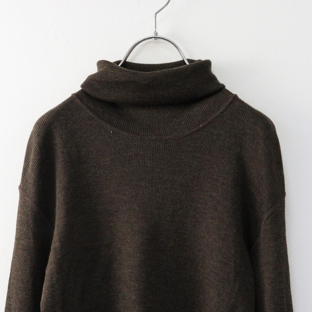 美品 ドゥーズィエムクラス Deuxieme Classe rib タートル/ブラウン リブ カットソー ハイネック Tシャツ 長袖【2400014287608】 美品 ドゥーズィエムクラス Deuxieme Classe rib タートル