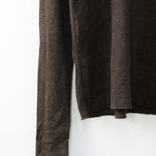 美品 ドゥーズィエムクラス Deuxieme Classe rib タートル/ブラウン リブ カットソー ハイネック Tシャツ 長袖【2400014287608】 美品 ドゥーズィエムクラス Deuxieme Classe rib タートル