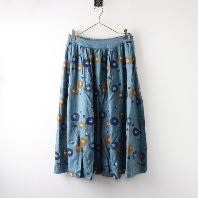 マーブルシュッド marble SUD EMB ツバキ ラインスカート /ライト  