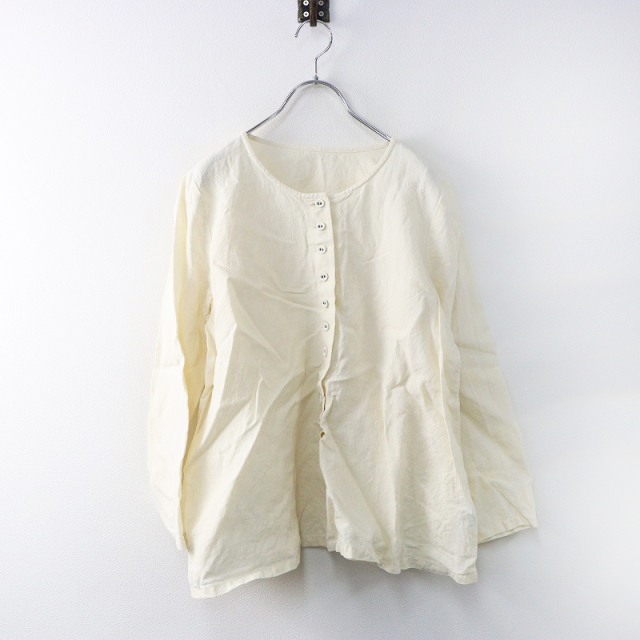 nest robe リネンインディゴ墨染めノースリーブブラウス