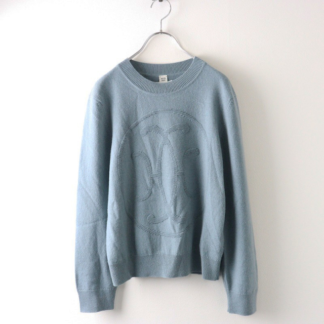 良品 2022AW エルメス HERMES カシミヤ100% Hリフト H-Lift クルー  