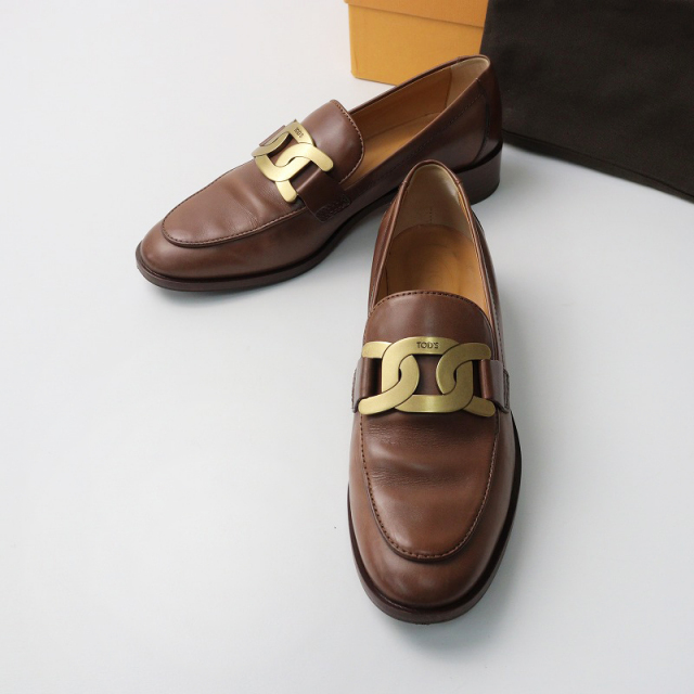 TOD'S トッズKATE ケイトレザーチェーンフラットサンダル希少40未使用