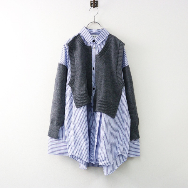 2024AW エンフォルド ENFOLD KNIT COMBINATION SHIRT ニット 