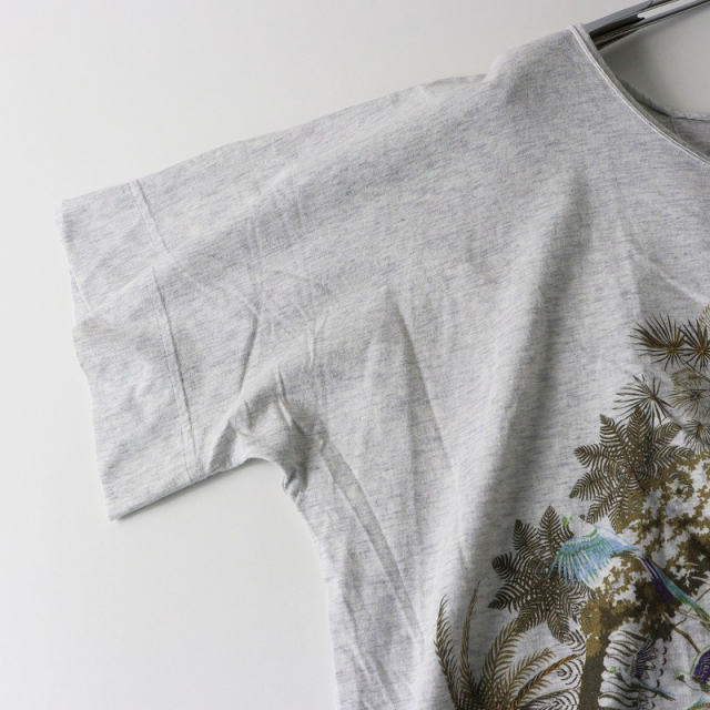 HERMES - フランス製 JPタグ エルメス HERMES コットン プリント フレンチスリーブTシャツ 36//ライトグレー トップス カットソー【2400014303674】 期間限定価格】フランス製 JPタグ エルメス HERMES コットン