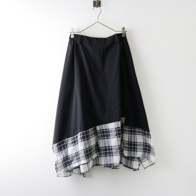 美品 センソユニコ m_mefu 芽風 異素材変形ロングスカート 40/ブラック 