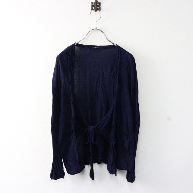 パドカレ 60リネン ろうけつ染め ワンピース きめる ロング 長袖 36 紺 白 