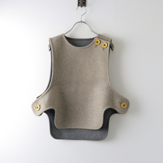 美品 2022AW エンフォルド ENFOLD VEST メルトン ショートベスト 38 