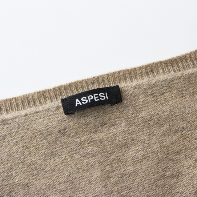 アスペジ ASPESI カシミヤ100% Vネック ニット プルオーバー 42  