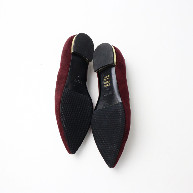 バルダンBALDAN 9856 スエードポインテッドトゥ フラットパンプス 36  