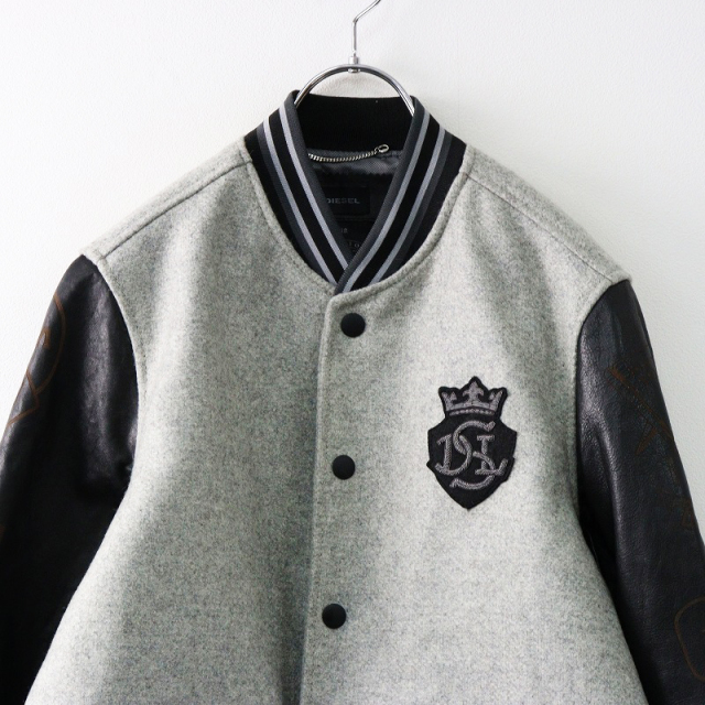 DIESEL ディーゼル　スタジャン  ウールレザー グレー ブラック DIESEL ディーゼル スタジャン ウールレザー グレー ブラック DIESEL