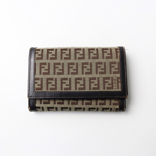 フェンディ FENDI ズッカ柄 二つ折り財布/ブラウン系 ウォレット  