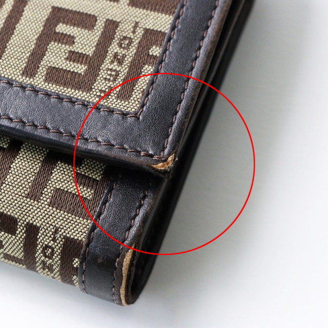フェンディ FENDI ズッカ柄 二つ折り財布/ブラウン系 ウォレット 