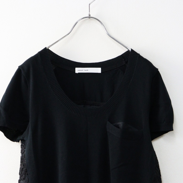 サカイラック sacai luck バックレースニットチュニック 2/ブラック  