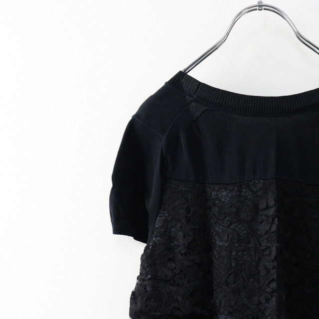 サカイラック sacai luck バックレースニットチュニック 2/ブラック  