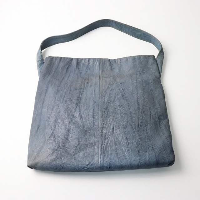 美品 ゲンテン genten バークバッグ /ブルー レザー ワンショルダー 