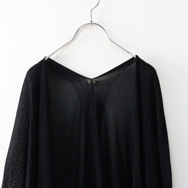 美品 ドゥーズィエムクラス Deuxieme Classe Shake Code ロングカーディガン/ブラック ニット コットン スリット【2400014353075】 美品 ドゥーズィエムクラス Deuxieme Classe Shake Code ロング