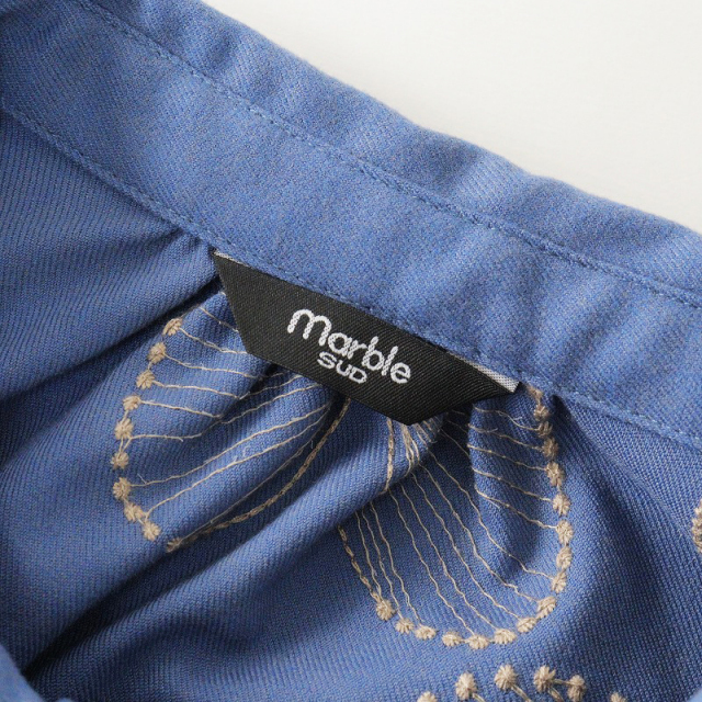 美品 2024AW マーブルシュッド marble SUD EMB gene フレアシャツ  