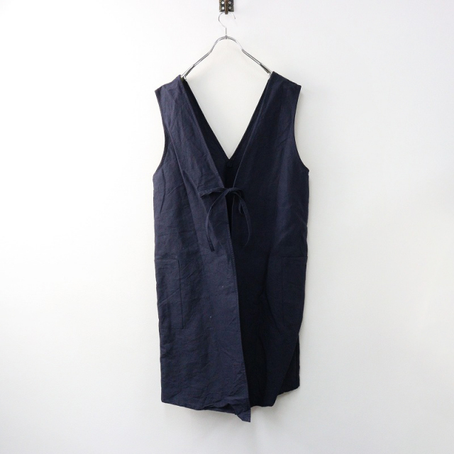 美品 ガーゼ Gauze# 染色加工 和紙リネンブレンド 後ろ空き V