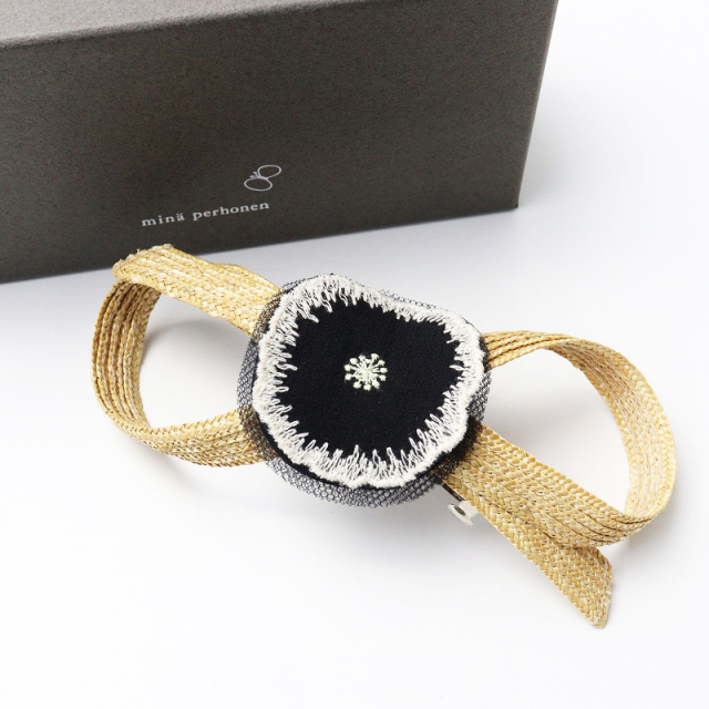 No.777 ミナペルホネン ハンドメイド バレッタ（クリッパン × ミナ  