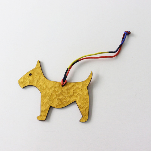 良品 エルメス HERMES プティアッシュ ドッグ チャーム ヴォーエプソン  