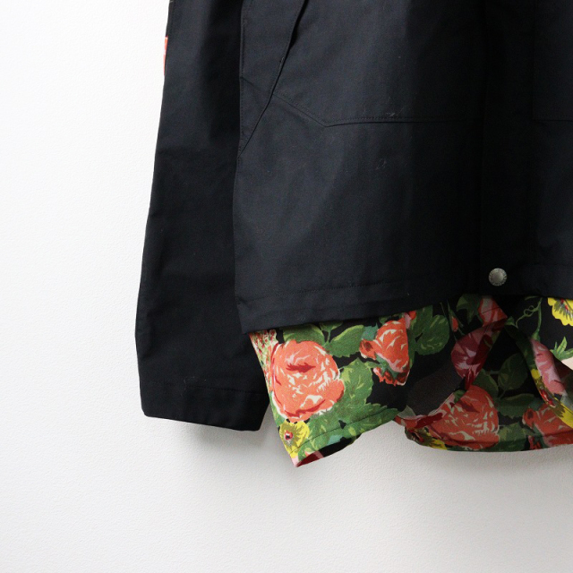 コムデギャルソン　ジュンヤワタナベ　変形パーカー　花柄　ブラック　XSサイズ コムデギャルソン ジュンヤワタナベ 変形パーカー 花柄 ブラック