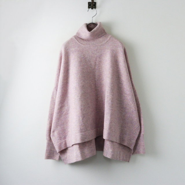 2023AW ロイスクレヨン Lois CRAYON ウールキャメル混 ビッグシルエットタートルニット トップス M ピンク【2400014405835】 2023AW ロイスクレヨン Lois CRAYON ウールキャメル混 ビッグ
