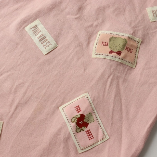 ピンクハウス PINK HOUSE メニィロゴワッペン 長袖Tシャツ 4(L