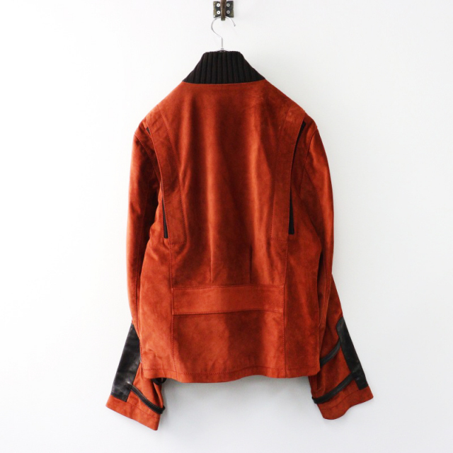 90s Archive GUCCI by Tom ford Suede Leather Military Blouse 50/Red