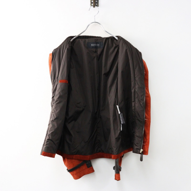 入手困難　GUCCI トムフォード　暗い赤　アーカイブ　ジャケット 90s Archive GUCCI by Tom ford Suede Leather Military Blouse 50/Red